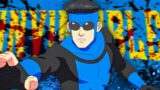 Mark grayson e il  suit blu nella terza stagione di invincible