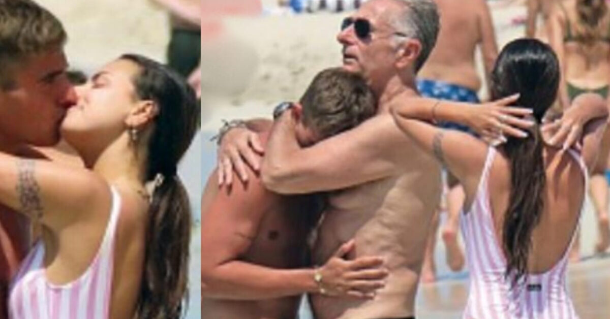 paolo bonolis in vacanza al mare con la nuova fidanzata e la famiglia