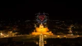 Drone show di superman nel cielo di roma: guarda le foto e il video