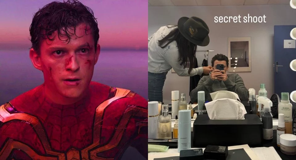 tom holland con una foto misteriosa dal set che sorprende i fan