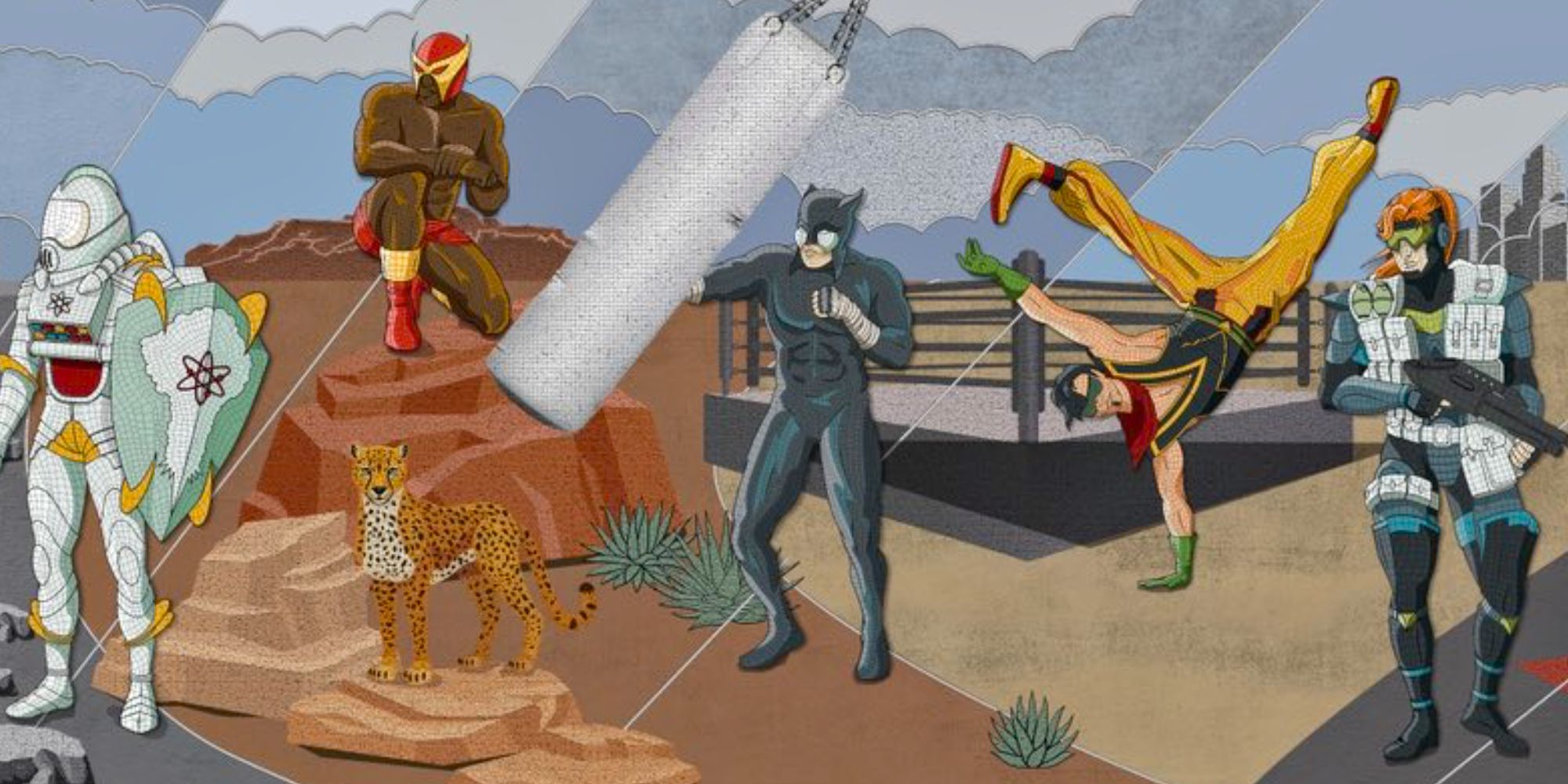 Personaggi DC nel murale dei metahumani di superman spiegati