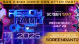 Festeggia con ScreenRant al party di XLE per il Comic-Con di San Diego 2025