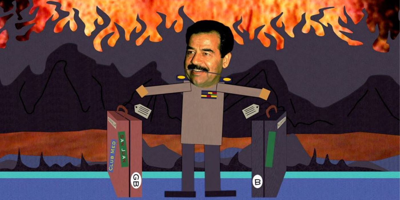 Saddam hussein costretto a guardare il film di south park Saddam hussein costretto a guardare il film di south park