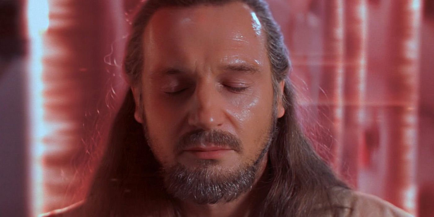 Qui gon jinn dimostra abilità della forza superiori in star wars: jedi knights 6