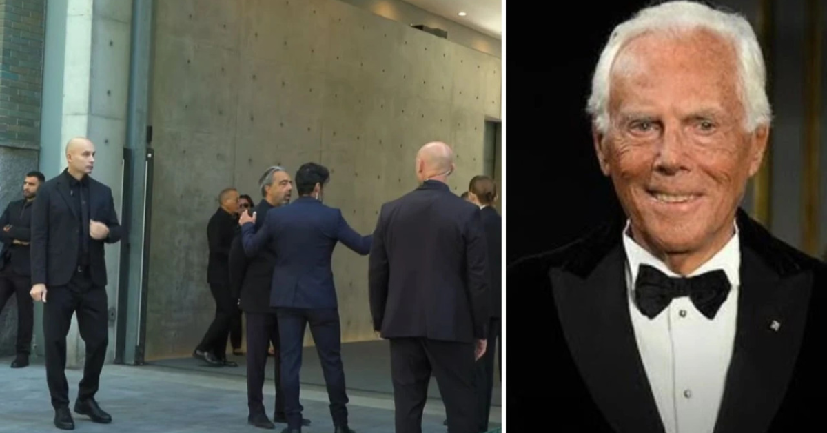 Chi è il primo a rendere omaggio a giorgio armani alla camera ardente