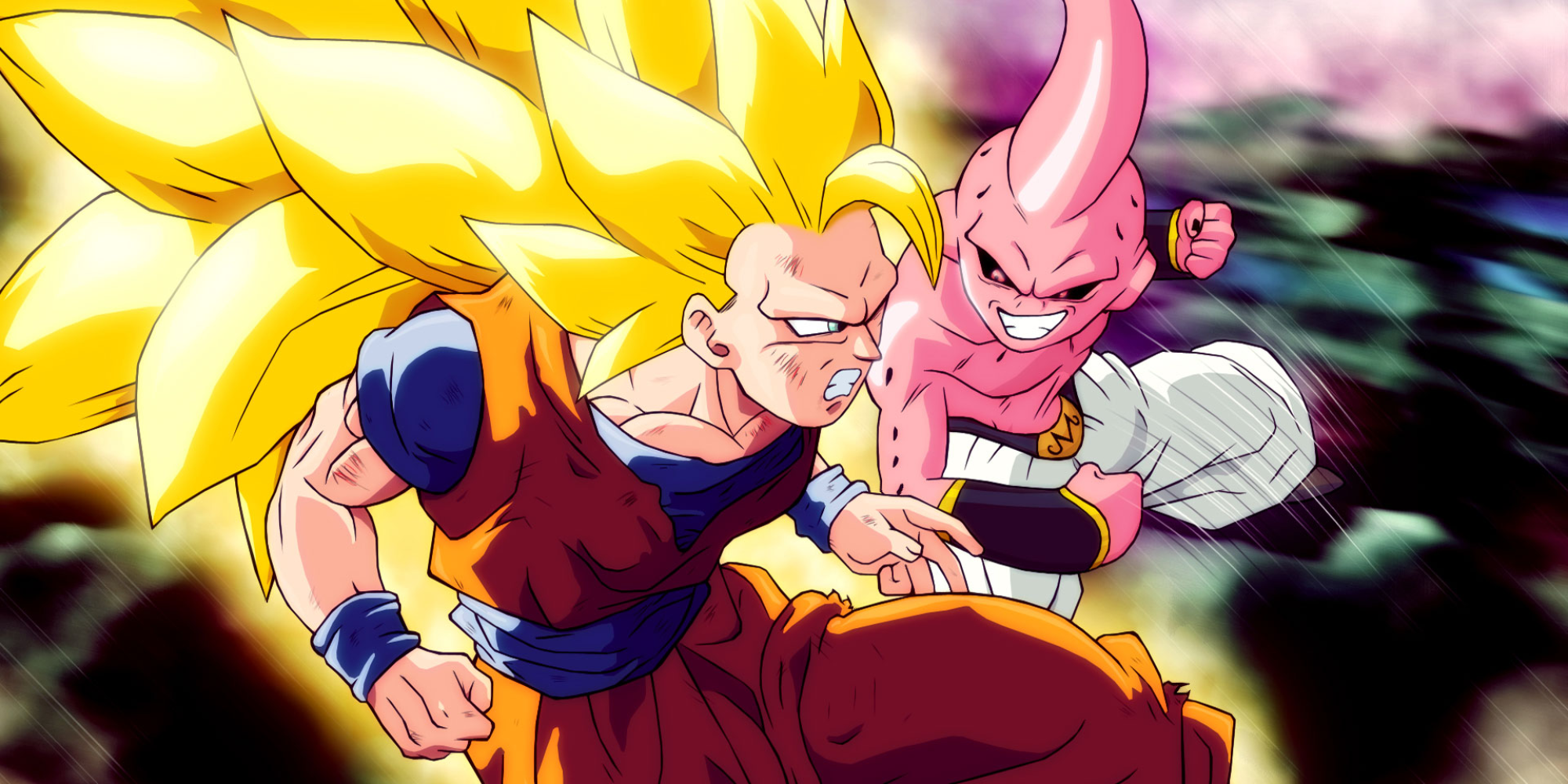 nuova scena di goku super saiyan contro majin buu in dragon ball