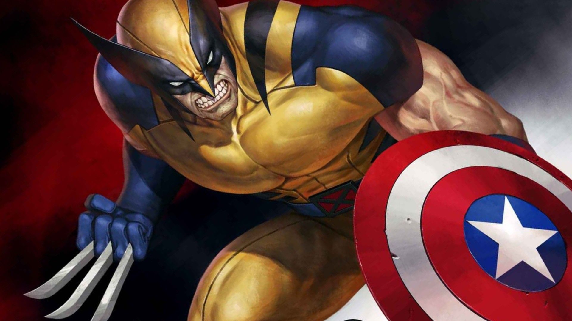 Wolverine con lo scudo di captain america e la storia di cyclops