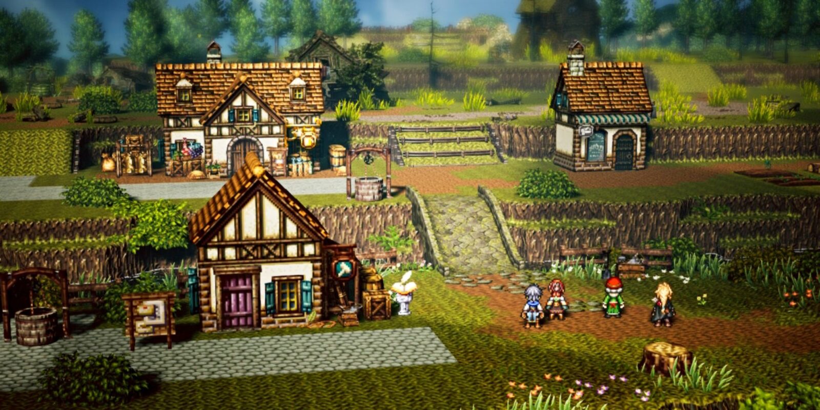 Octopath Traveler 0 guida per ottenere i radiant cornerstone per migliorare le strutture
