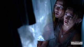 Immagine di primate svela giovani nascosti dal scimpanzé rabbioso in  film horror