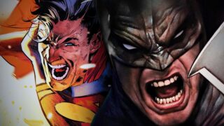Batman e Superman in avventura preistorica con costumi abbinati