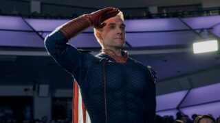 The boys: parodia dei fantastic four con il mostro di roccia inquietante
