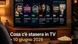 Cosa c’è stasera in tv mercoledì 10 giugno 2026 programmazione completa film e serie