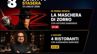 Cosa vedere stasera su TV8, 13 luglio 2026