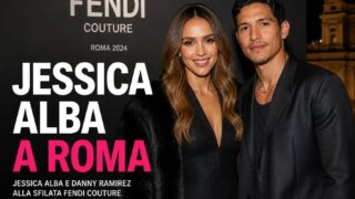 Jessica Alba a Roma Fendi con il fidanzato