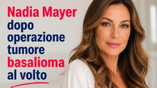 Nadia Mayer dopo operazione per tumore basalioma al volto