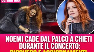 Noemi cade dal palco a Chieti durante il concerto: ricovero e aggiornamenti
