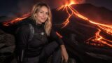 Diletta Leotta, foto davanti alla lava dell’Etna